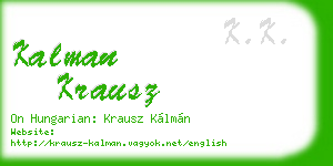 kalman krausz business card
